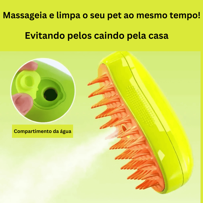 Escova Massageadora e Vaporizadora para Pets