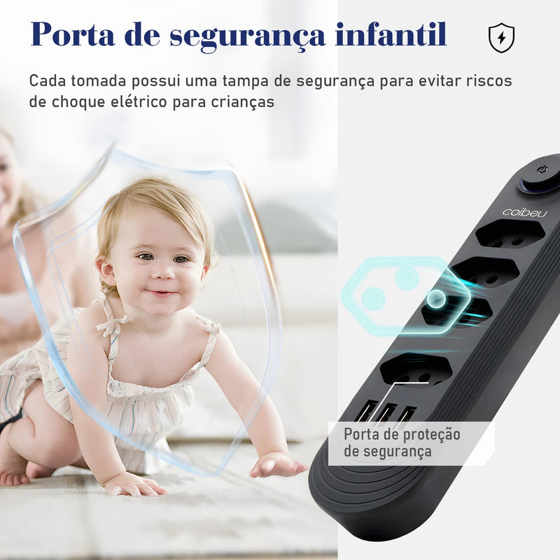 Extensão Elétrica com Porta USB