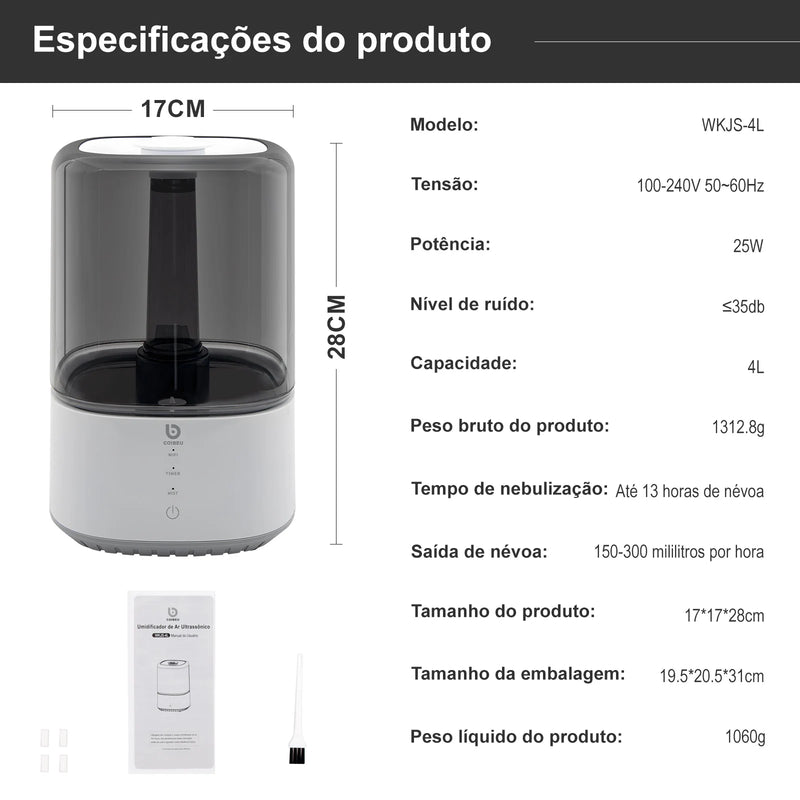 Umidificador e Purificador de Ar Inteligente